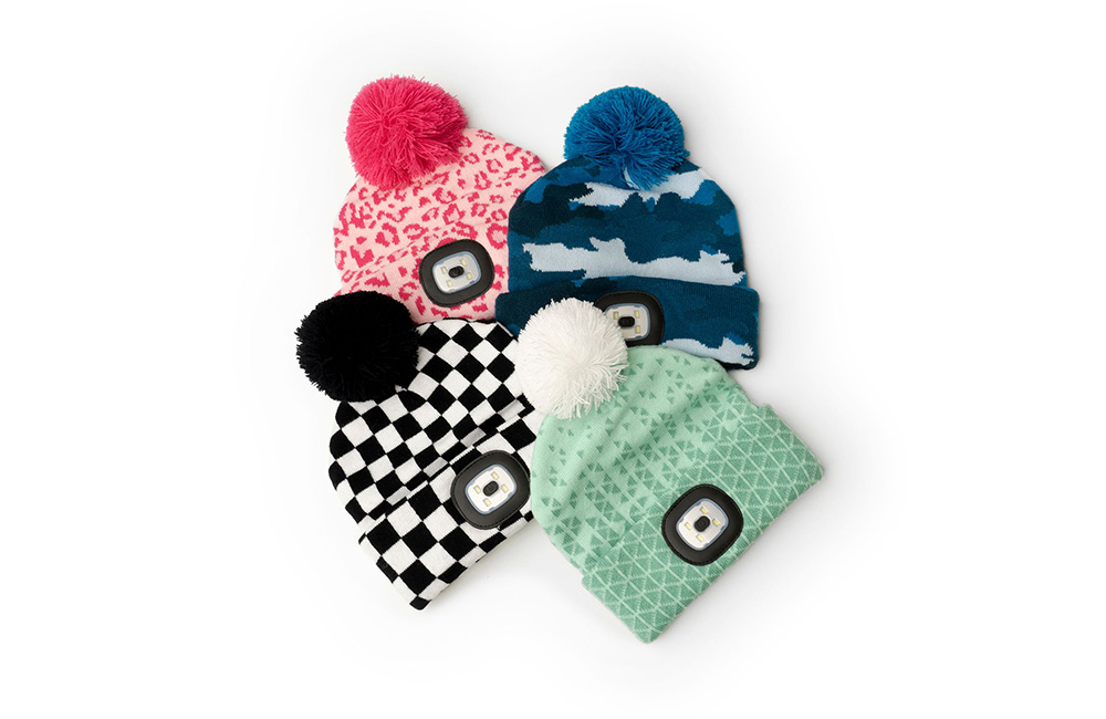 Night Scope rechargeable LED beanies crafted to brightly light your way in the dark. These beanies are the perfect combination of style and utility.